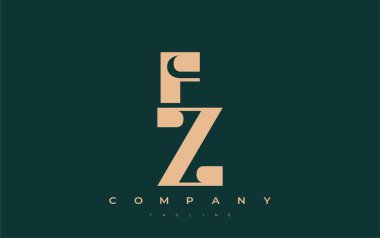 FZ Soyut Geometrik Logo Tasarımı. Basit tipografi elementleriyle modern ve zarif logo tasarımı, markalaşma mükemmelliği.