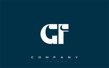GF Soyut Geometrik Logo Tasarımı. Basit tipografi elementleriyle modern ve zarif logo tasarımı, markalaşma mükemmelliği.