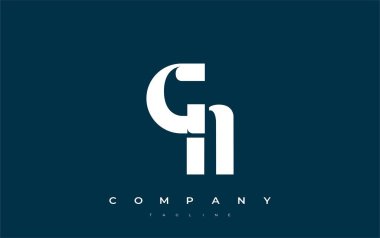 GN Soyut Geometrik Logo Tasarımı. Basit tipografi elementleriyle modern ve zarif logo tasarımı, markalaşma mükemmelliği.