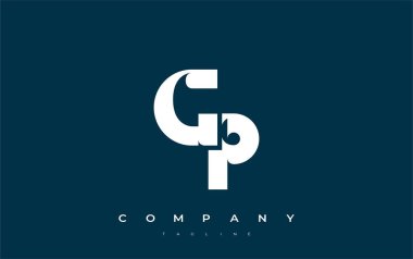 GP Soyut Geometrik Logo Tasarımı. Basit tipografi elementleriyle modern ve zarif logo tasarımı, markalaşma mükemmelliği.