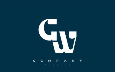 GW Soyut Geometrik Logo Tasarımı. Basit tipografi elementleriyle modern ve zarif logo tasarımı, markalaşma mükemmelliği.