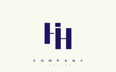 HH Soyut Geometrik Logo Tasarımı. Basit tipografi elementleriyle modern ve zarif logo tasarımı, markalaşma mükemmelliği.