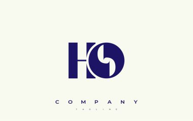 HO Soyut Geometrik Logo Tasarımı. Basit tipografi elementleriyle modern ve zarif logo tasarımı, markalaşma mükemmelliği.