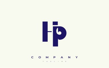 HP Soyut Geometrik Logo Tasarımı. Basit tipografi elementleriyle modern ve zarif logo tasarımı, markalaşma mükemmelliği.