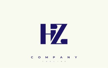 HZ Soyut Geometrik Logo Tasarımı. Basit tipografi elementleriyle modern ve zarif logo tasarımı, markalaşma mükemmelliği.