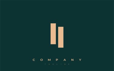 II Soyut Geometrik Logo Tasarımı. Basit tipografi elementleriyle modern ve zarif logo tasarımı, markalaşma mükemmelliği.