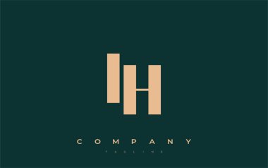 IH Soyut Geometrik Logo Tasarımı. Basit tipografi elementleriyle modern ve zarif logo tasarımı, markalaşma mükemmelliği.