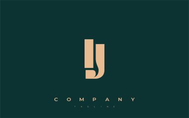 IJ Soyut Geometrik Logo Tasarımı. Basit tipografi elementleriyle modern ve zarif logo tasarımı, markalaşma mükemmelliği.