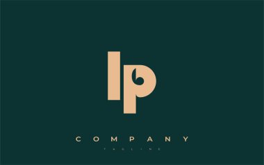 IP Soyut Geometrik Logo Tasarımı. Basit tipografi elementleriyle modern ve zarif logo tasarımı, markalaşma mükemmelliği.