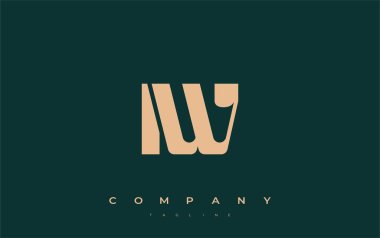 IW Soyut Geometrik Logo Tasarımı. Basit tipografi elementleriyle modern ve zarif logo tasarımı, markalaşma mükemmelliği.