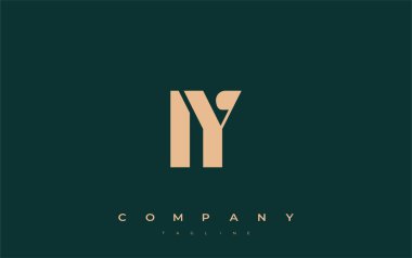 IY Soyut Geometrik Logo Tasarımı. Basit tipografi elementleriyle modern ve zarif logo tasarımı, markalaşma mükemmelliği.