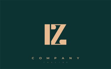 IZ Soyut Geometrik Logo Tasarımı. Basit tipografi elementleriyle modern ve zarif logo tasarımı, markalaşma mükemmelliği.