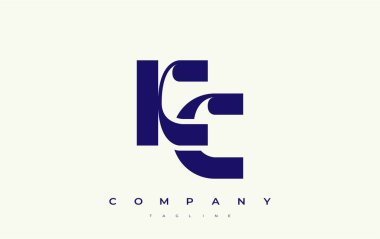 KC Soyut Geometrik Logo Tasarımı. Basit tipografi elementleriyle modern ve zarif logo tasarımı, markalaşma mükemmelliği.