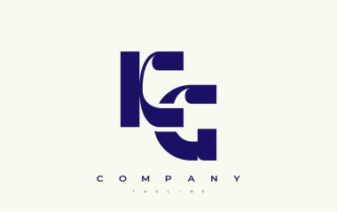 KG Soyut Geometrik Logo Tasarımı. Basit tipografi elementleriyle modern ve zarif logo tasarımı, markalaşma mükemmelliği.