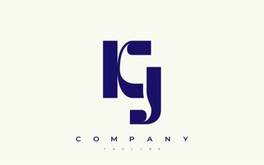 KJ Soyut Geometrik Logo Tasarımı. Basit tipografi elementleriyle modern ve zarif logo tasarımı, markalaşma mükemmelliği.