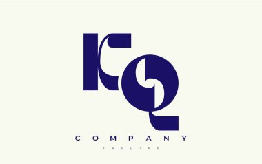 KQ Soyut Geometrik Logo Tasarımı. Basit tipografi elementleriyle modern ve zarif logo tasarımı, markalaşma mükemmelliği.
