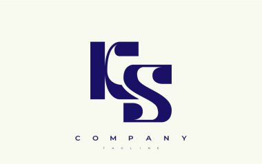 KS Soyut Geometrik Logo Tasarımı. Basit tipografi elementleriyle modern ve zarif logo tasarımı, markalaşma mükemmelliği.