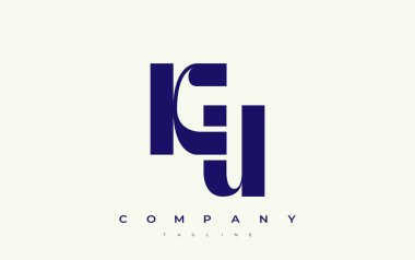 KU Soyut Geometrik Logo Tasarımı. Basit tipografi elementleriyle modern ve zarif logo tasarımı, markalaşma mükemmelliği.