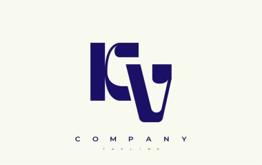 KV Soyut Geometrik Logo Tasarımı. Basit tipografi elementleriyle modern ve zarif logo tasarımı, markalaşma mükemmelliği.