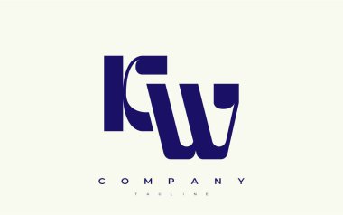 KW Soyut Geometrik Logo Tasarımı. Basit tipografi elementleriyle modern ve zarif logo tasarımı, markalaşma mükemmelliği.