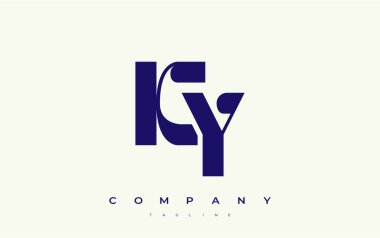 KY Soyut Geometrik Logo Tasarımı. Basit tipografi elementleriyle modern ve zarif logo tasarımı, markalaşma mükemmelliği.