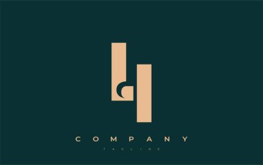 LI Soyut Geometrik Logo Tasarımı. Basit tipografi elementleriyle modern ve zarif logo tasarımı, markalaşma mükemmelliği.