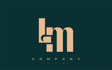 LM Soyut Geometrik Logo Tasarımı. Basit tipografi elementleriyle modern ve zarif logo tasarımı, markalaşma mükemmelliği.