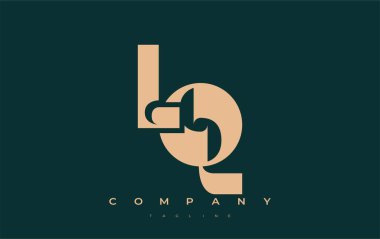 LQ Soyut Geometrik Logo Tasarımı. Basit tipografi elementleriyle modern ve zarif logo tasarımı, markalaşma mükemmelliği.