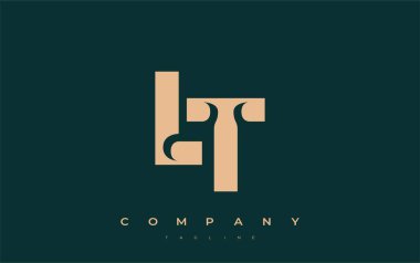 LT Soyut Geometrik Logo Tasarımı. Basit tipografi elementleriyle modern ve zarif logo tasarımı, markalaşma mükemmelliği.