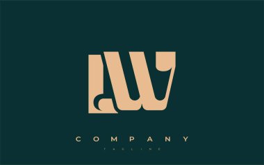 LW Soyut Geometrik Logo Tasarımı. Basit tipografi elementleriyle modern ve zarif logo tasarımı, markalaşma mükemmelliği.