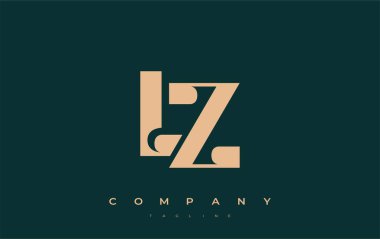 LZ Soyut Geometrik Logo Tasarımı. Basit tipografi elementleriyle modern ve zarif logo tasarımı, markalaşma mükemmelliği.