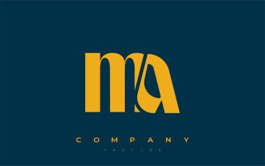 MA Soyut Geometrik Logo Tasarımı. Basit tipografi elementleriyle modern ve zarif logo tasarımı, markalaşma mükemmelliği.
