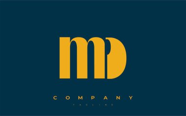 MD Soyut Geometrik Logo Tasarımı. Basit tipografi elementleriyle modern ve zarif logo tasarımı, markalaşma mükemmelliği.