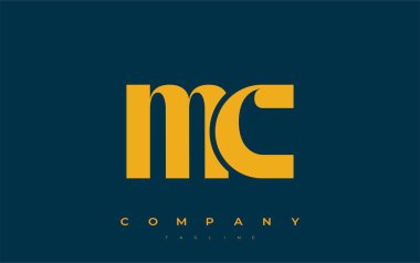 MC Soyut Geometrik Logo Tasarımı. Basit tipografi elementleriyle modern ve zarif logo tasarımı, markalaşma mükemmelliği.