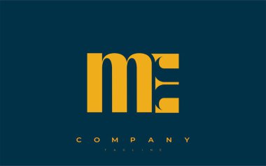 ME Soyut Geometrik Logo Tasarımı. Basit tipografi elementleriyle modern ve zarif logo tasarımı, markalaşma mükemmelliği.
