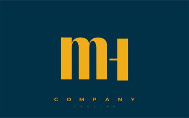 MH Soyut Geometrik Logo Tasarımı. Basit tipografi elementleriyle modern ve zarif logo tasarımı, markalaşma mükemmelliği.