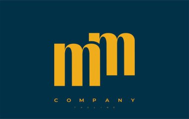 MM Soyut Geometrik Logo Tasarımı. Basit tipografi elementleriyle modern ve zarif logo tasarımı, markalaşma mükemmelliği.