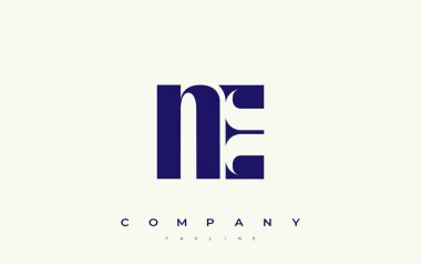 NE Soyut Geometrik Logo Tasarımı. Basit tipografi elementleriyle modern ve zarif logo tasarımı, markalaşma mükemmelliği.