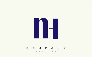 NH Soyut Geometrik Logo Tasarımı. Basit tipografi elementleriyle modern ve zarif logo tasarımı, markalaşma mükemmelliği.