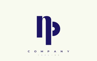 NP Soyut Geometrik Logo Tasarımı. Basit tipografi elementleriyle modern ve zarif logo tasarımı, markalaşma mükemmelliği.