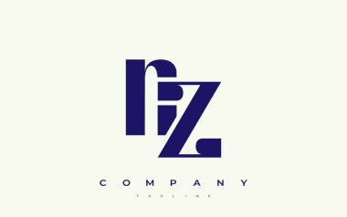 NZ Soyut Geometrik Logo Tasarımı. Basit tipografi elementleriyle modern ve zarif logo tasarımı, markalaşma mükemmelliği.