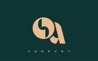 OA Soyut Geometrik Logo Tasarımı. Basit tipografi elementleriyle modern ve zarif logo tasarımı, markalaşma mükemmelliği.