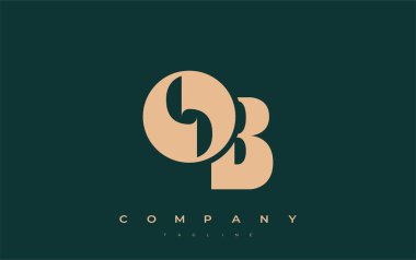 OB Soyut Geometrik Logo Tasarımı. Basit tipografi elementleriyle modern ve zarif logo tasarımı, markalaşma mükemmelliği.