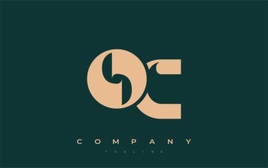 OC Soyut Geometrik Logo Tasarımı. Basit tipografi elementleriyle modern ve zarif logo tasarımı, markalaşma mükemmelliği.