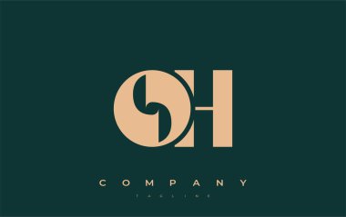 Oh Soyut Geometrik Logo Tasarımı. Basit tipografi elementleriyle modern ve zarif logo tasarımı, markalaşma mükemmelliği.