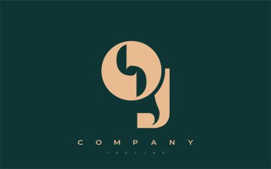 OJ Soyut Geometrik Logo Tasarımı. Basit tipografi elementleriyle modern ve zarif logo tasarımı, markalaşma mükemmelliği.