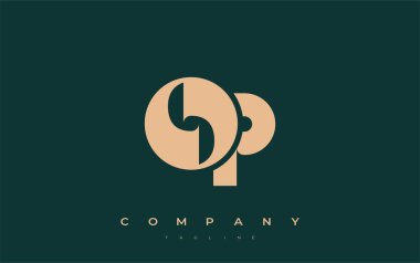 OP Soyut Geometrik Logo Tasarımı. Basit tipografi elementleriyle modern ve zarif logo tasarımı, markalaşma mükemmelliği.