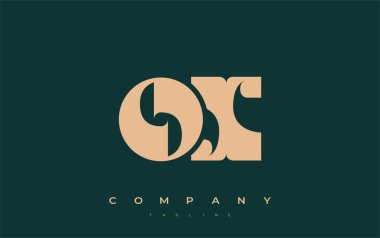 OX Soyut Geometrik Logo Tasarımı. Basit tipografi elementleriyle modern ve zarif logo tasarımı, markalaşma mükemmelliği.