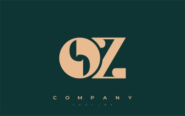 OZ Soyut Geometrik Logo Tasarımı. Basit tipografi elementleriyle modern ve zarif logo tasarımı, markalaşma mükemmelliği.