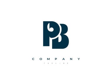 PB Soyut Geometrik Logo Tasarımı. Basit tipografi elementleriyle modern ve zarif logo tasarımı, markalaşma mükemmelliği.